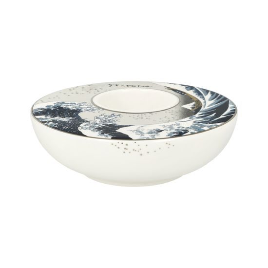 Candle holder K. Hokusai - The Great Wave, 12 / 12 / 4 cm, Porcelain, Goebel