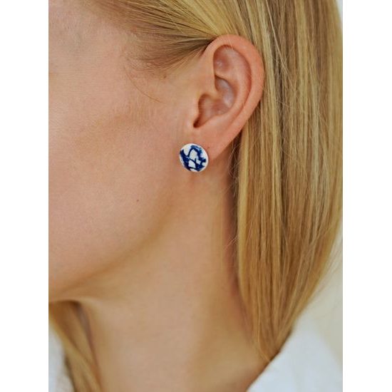 Earrings: Dots - Blue Decors, 3 variants, Porcelain Jewels Studio Mallys