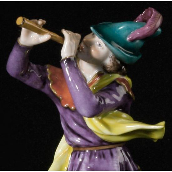 Fool with flute 11,0 x 8,5 x 19,0 cm, Oppel Gustav, porcelain figures Unterweissbacher