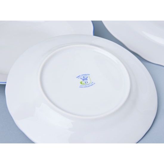 Plate set for 6 pers., White with blue line, Cesky porcelan a.s.