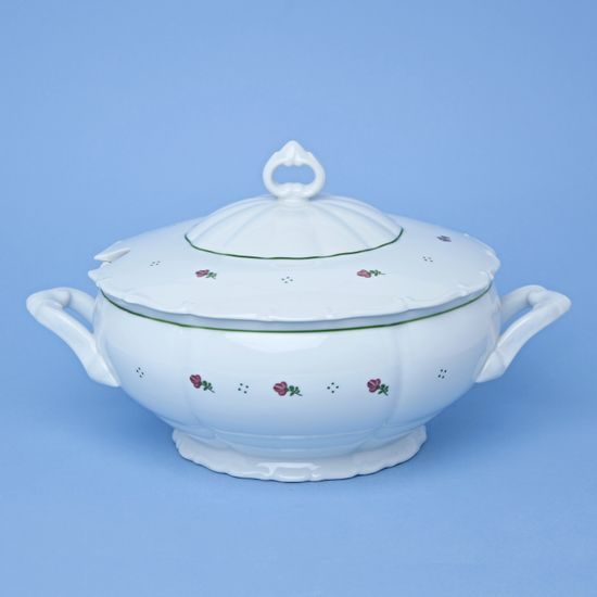Mísa polévková 2,5 l, Verona červené kvítí + zelená, G. Benedikt 1882
