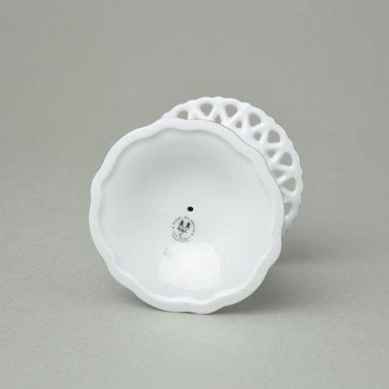 Svícen malý 7 cm, Byzant 404b - bílý, Růžový porcelán z Chodova