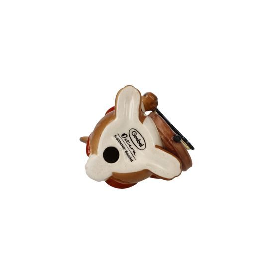 Rabbit figurine Happy Bassist 4.5 / 4 / 8cm, stoneware, Goebel