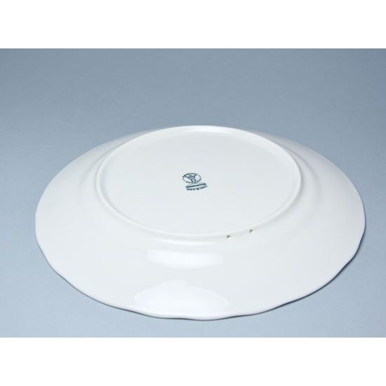 Kvarta: Talíř závěsný mělký praporový spodní značky 26 cm, Cibulák, originální z Dubí (4.j.)