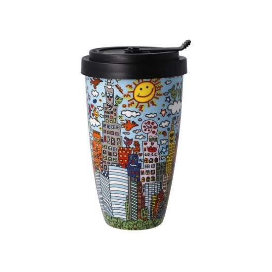 Mug with Lid James Rizzi - My New York City Day, 0,4 l, Fine Bone China, Goebel