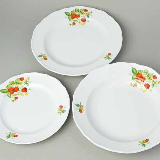 Plate set for 6 pers. 24-24-19, Strawberry, Cesky porcelan a.s.