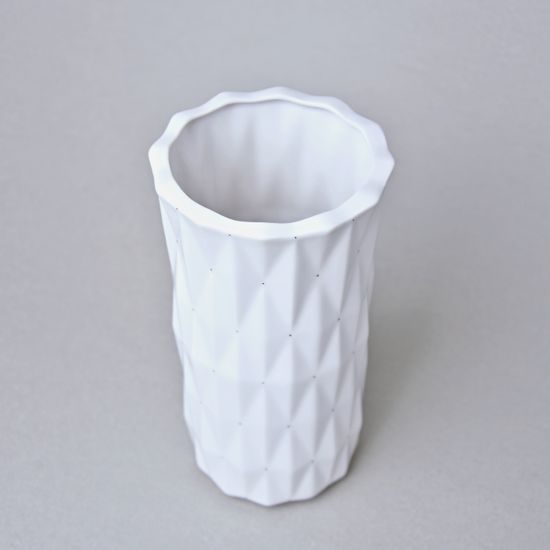 Váza Diamond White, Bílá + černé tečky, 17 cm, porcelán Goldfinger