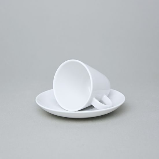 Mocca (espresso) cup 90 ml and saucer 125 mm, Thun 1794 Carlsbad porcelain, TOM white