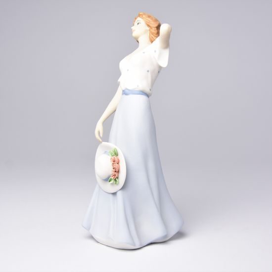 Lady with a hat 9 x 8 x 20 cm, Porcelain Figures Duchcov