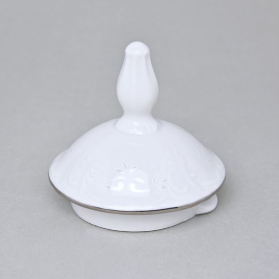 Víčko ke konvi čajové 1,2 l, Thun 1794, karlovarský porcelán, BERNADOTTE mráz, platinová linka