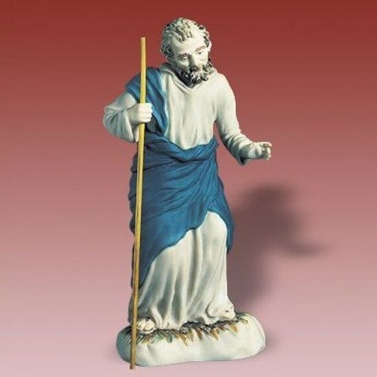 Sv. Josef, 7,5 x 5,5 x 15,5 cm, Biskvit + Saxe, Porcelánové figurky Duchcov
