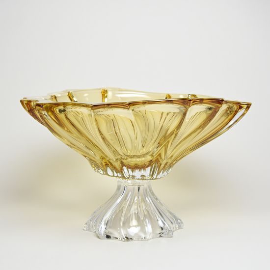 Crystal Bowl Plantica Amber, 33 cm, Aurum Crystal
