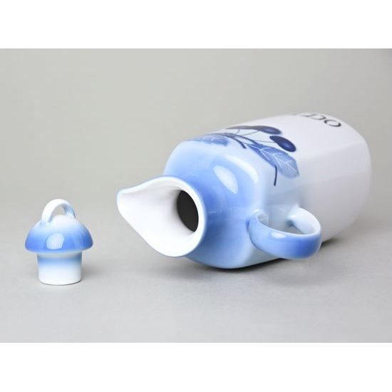 Vinegar cruet 0,5 l, Thun 1794 Carlsbad porcelain, BLUE CHERRY