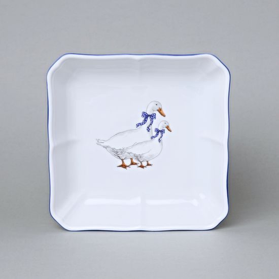 Mísa salátová čtyřhranná 18 cm, husy, Český porcelán a.s.