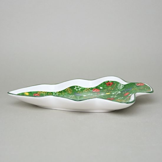 Christmas tree tray 30 x 25 cm, new bone china, EGAN