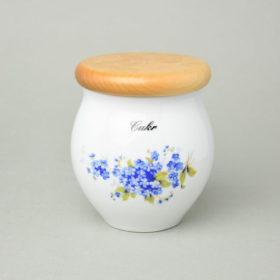 Jar Baňák 10,4 cm CUKR (sugar), 0,4 l, Forget-me-not, Český porcelán a.s.