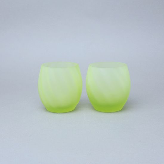 Set 2 sklenic OPTICA - matné (uranové sklo), 300 ml, Sklárna Janov