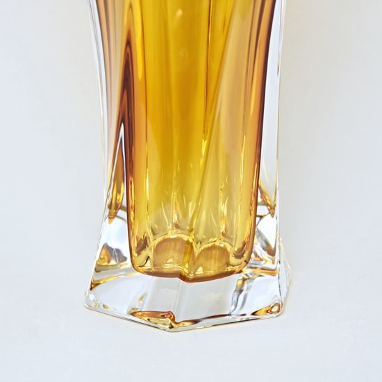 Aurum Crystal skleněná váza Mozart Amber 32 cm