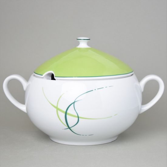 Lid for 2,7 l soup tureen, Thun 1794, karlovarský porcelán, OPÁL grass