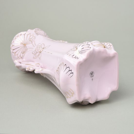 Váza leknín 26,5 cm, Růžový porcelán z Chodova