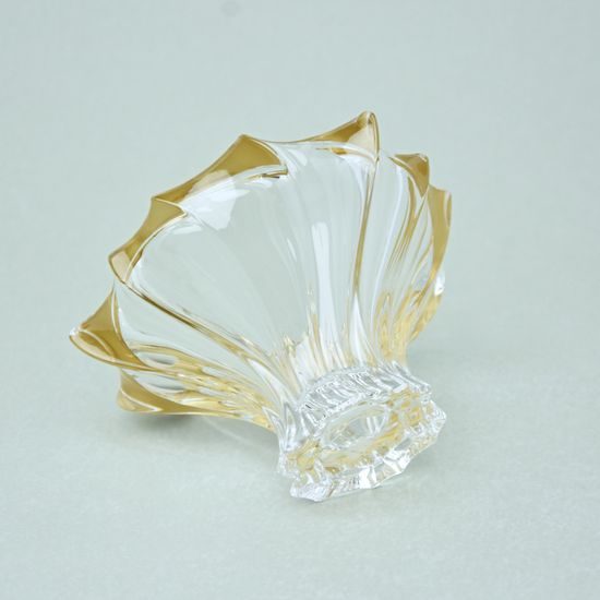 Křišťálová mísa Plantica, Zlatá linka, 15 cm, Aurum Crystal