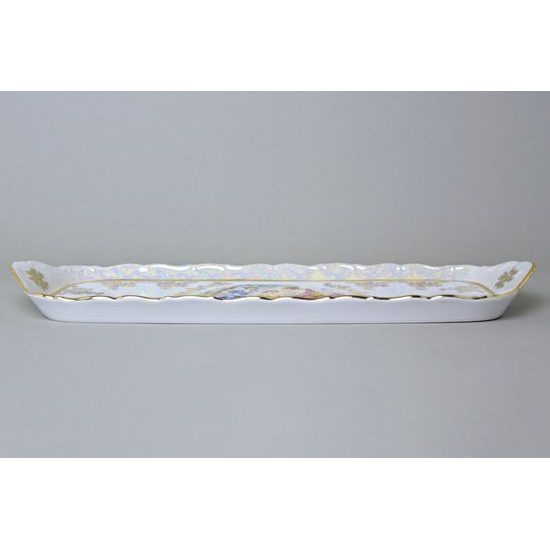 Podnos 4 hr. 36 cm, Tři Grácie, zlatý listr, porcelán QueensCrown