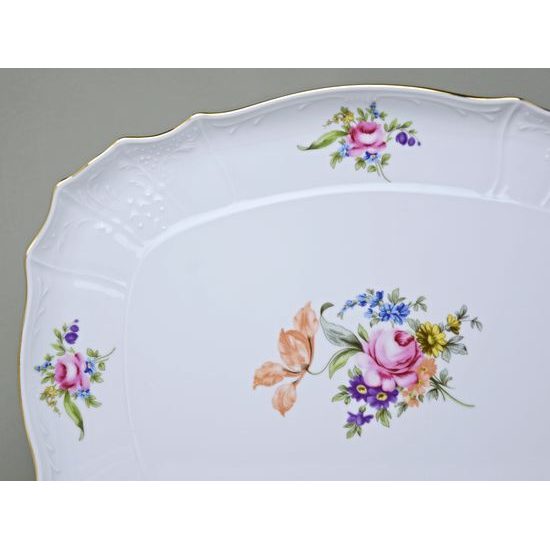 Tray 40 cm, Thun 1794 Carlsbad porcelain, BERNADOTTE Meissen Rose