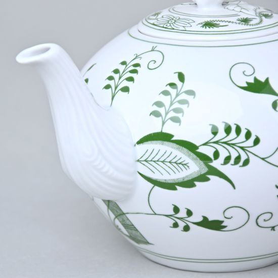 Konvice čajová "se sítkem" a víčkem 1,2 l, zelený cibulák, Český porcelán a.s.