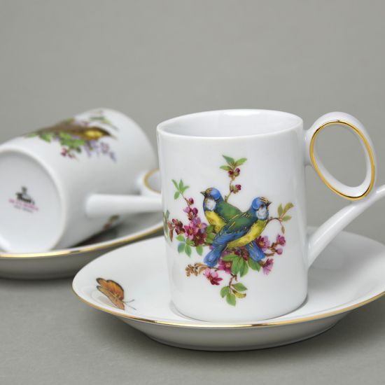 Cup 120 ml + saucer Yoko 135 mm - Birds - 2 pcs. set, Atelier Lesov Thun