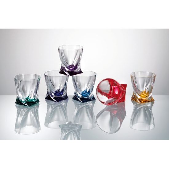 Quadro coloured - Glass 210 ml, 6 pcs., Crystalite Bohemia