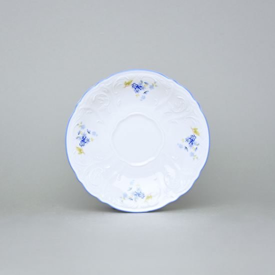 Saucer 16 cm, Thun 1794 Carlsbad porcelain, BERNADOTTE Forget-me-not-flower