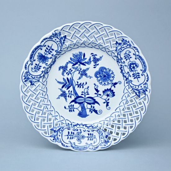 Plate perforated 24 cm, Original Blue Onion Pattern