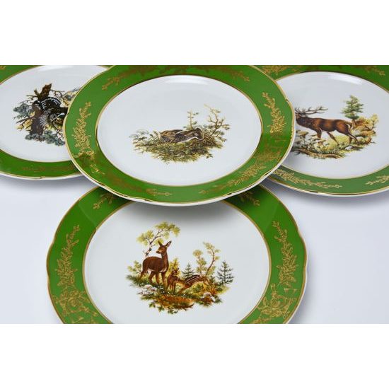 Plate - dessert, set for 6 pers. 19 cm, Mary-Anne, Green Hunter, Leander Loucky 1907