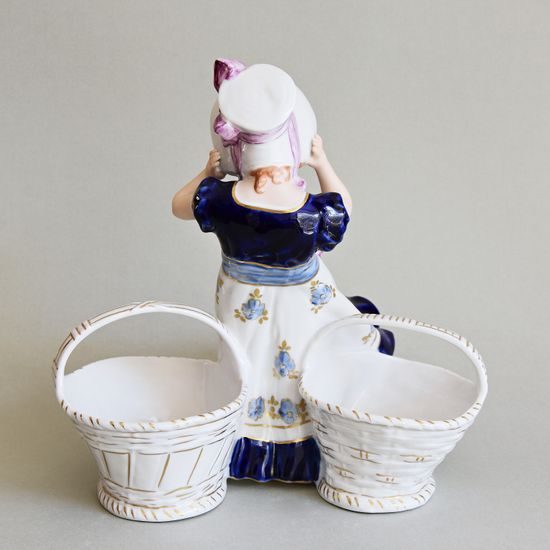 Girl With Baskets 24 x 17 x 24 cm, Isis, Porcelain Figures Duchcov