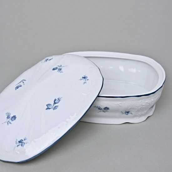 Candy jar 2,1 l, Thun 1794, Carlsbad Porcelain, BERNADOTTE blue flower