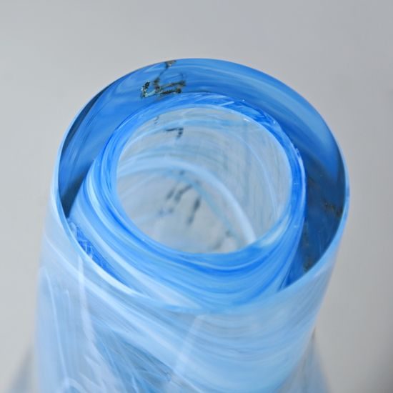 Váza tvarovaná 33 cm, hutní sklo, ruční práce, Vendula Zámečníková