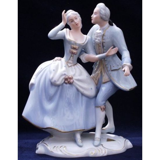 Couple rococo 17,5 x 10,5 x 22 cm, Porcelain Figures Duchcov