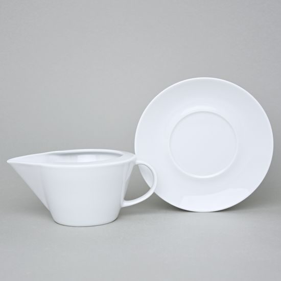 Sauce boat 400 ml plus undersaucer, Thun 1794 Carlsbad porcelain, TOM white