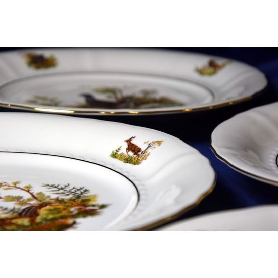 Sonáta myslivecká: Talíř mělký 25 cm 6 ks., Leander 1907