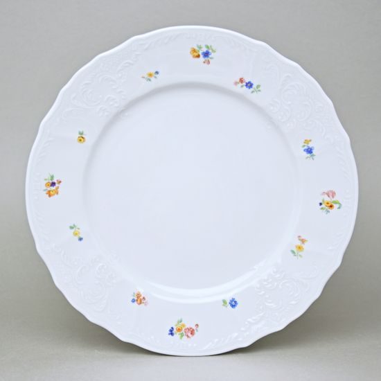 Talíř mělký 25 cm, Thun 1794, karlovarský porcelán, BERNADOTTE házenka