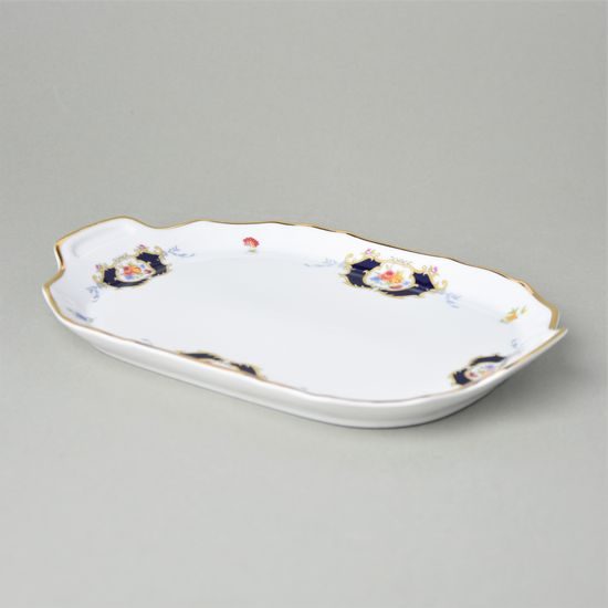 Small platter 23 x 15 cm, Thun 1794 Carlsbad porcelain, BERNADOTTE arms
