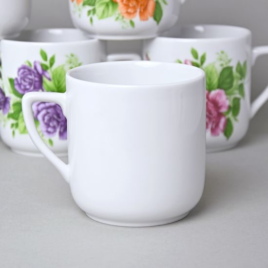 Hrnek Pětka 0,38 l, růže - sada 6 ks., Český porcelán a.s.