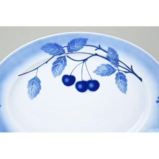 Oval dish 36 cm, Thun 1794 Carlsbad porcelain, BLUE CHERRY