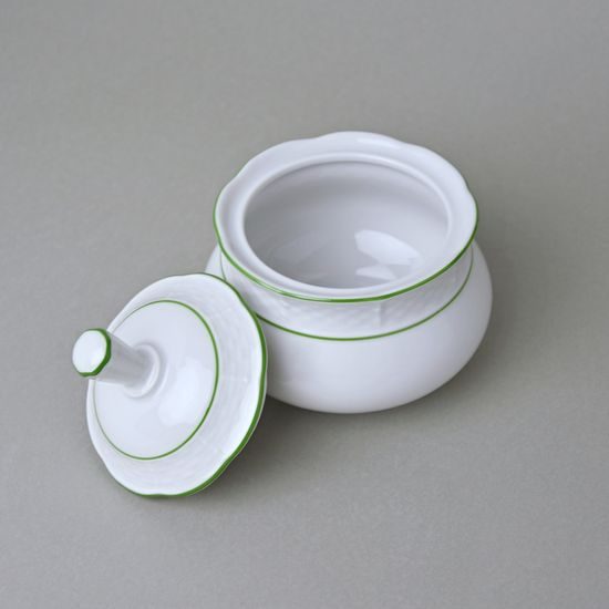 7047703: Sugar bowl 250 ml, Thun 1794, karlovarský porcelán, NATÁLIE light green lines