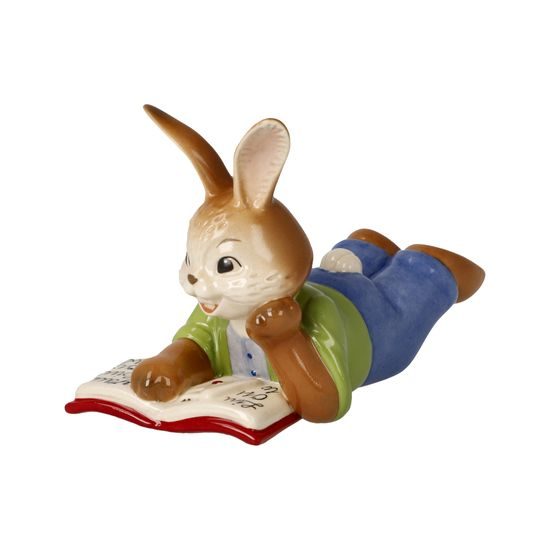 Rabbit figurine with a book 12.5 / 7 / 8.5cm, stoneware, Goebel