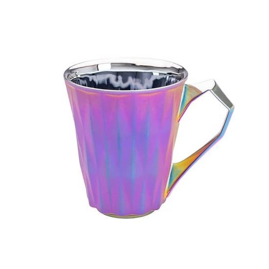 Mug Diamond Purple Titan, Pink/Violet and Platinum, 250 ml, Goldfinger porcelain