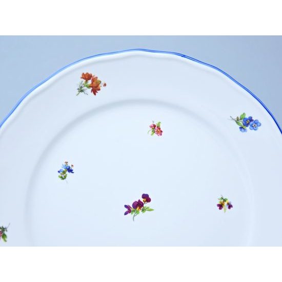 Talíř mělký 26 cm, Házenka modrá linka, Český porcelán a.s.