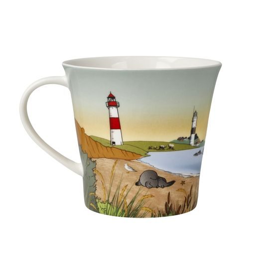 Hrnek 0,35 l Sylt 13 / 10,5 / 9,5 cm, jemný kostní porcelán, Severský domov, Goebel