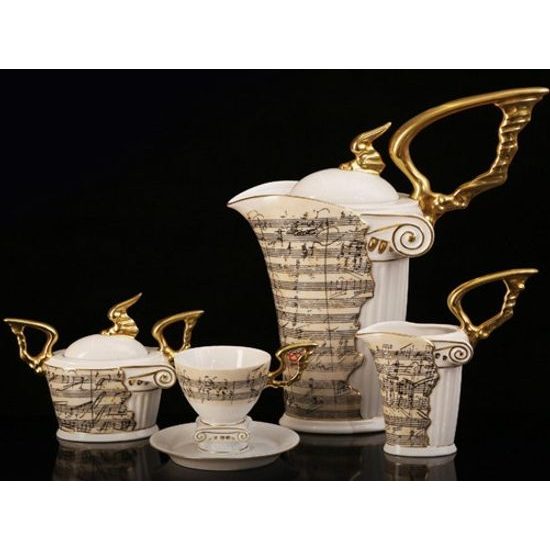 Mocca set for 6 persons Beethoven, Thun Studio, Luxury Porcelain