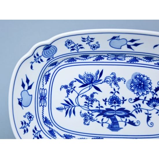 Flat oval dish 28 cm, Original Blue Onion Pattern